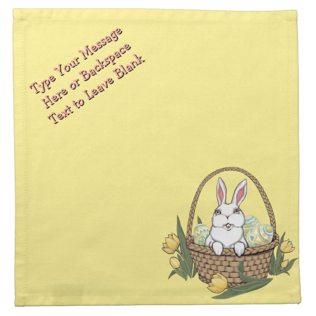 Easter Bunny Napkins Custom Easter Bunny Napkins (Front)
