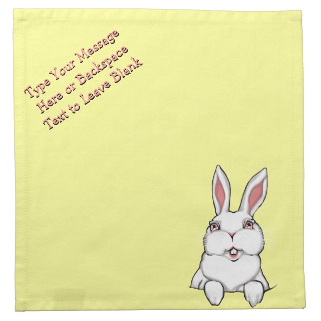 Easter Bunny Napkins Personalized Easter Napkins (Front)