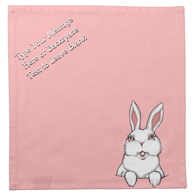 Easter Bunny Napkins Personalized Easter Napkins (Front)