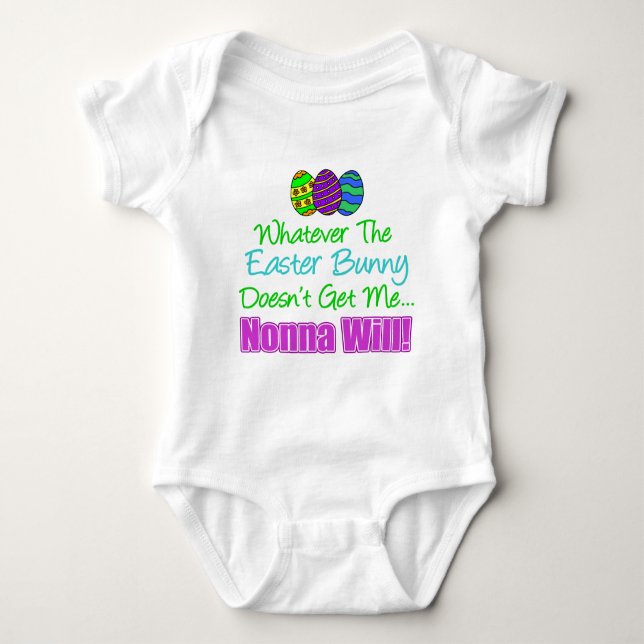 Easter Bunny Nonna Will Baby Bodysuit (Front)