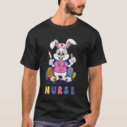 Easter Bunny Nurse Stethoscope Cute Rabbit Scrub T T-Shirt