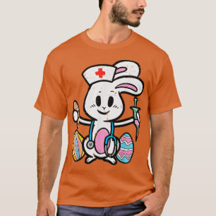 Easter Bunny Nurse Stethoscope Cute Rabbit Scrub T T-Shirt