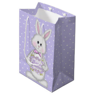 Easter Bunny On Polka Dots Medium Gift Bag