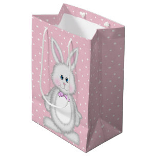 Easter Bunny On Polka Dots Medium Gift Bag