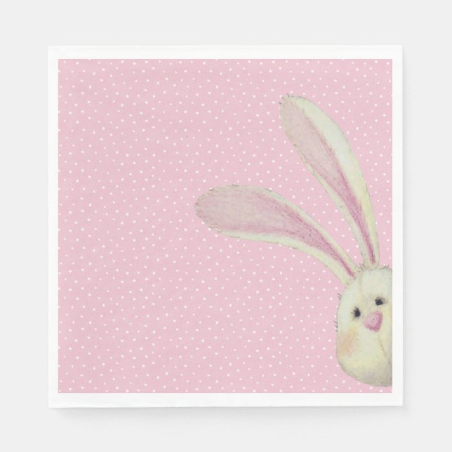 Easter Bunny on Polka Dots  Napkins (Front)
