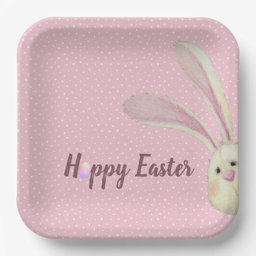 Easter Bunny on Polka Dots  Paper Plates