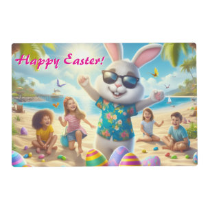 Easter Bunny on the Beach Customizable Placemat