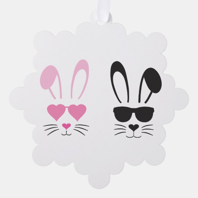 Easter Bunny Ornament Card (Front)