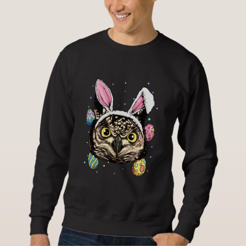 Easter Bunny Owl Funny Easter Owl Sweatshirt