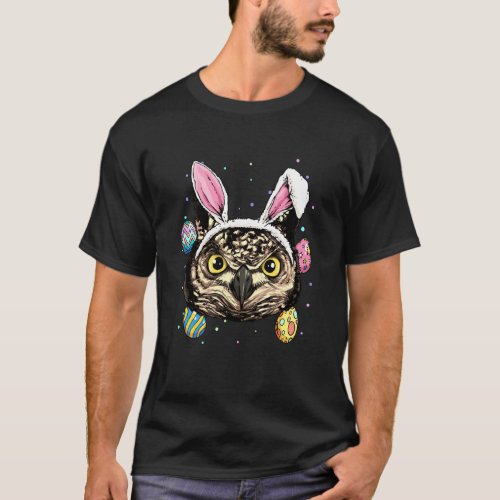 Easter Bunny Owl Funny Easter Owl T_Shirt