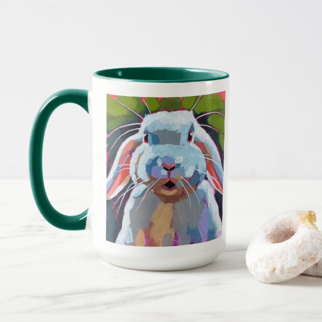 Easter Bunny Painting - Gift for Easter Holiday Mug (With Donut)