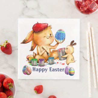 Easter Bunny Paper Dinner Napkins