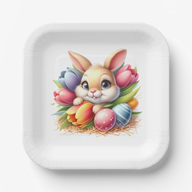 Easter Bunny  Paper Plates (Front)