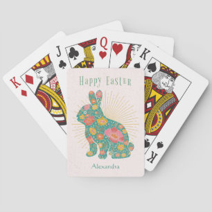 Easter Bunny Pastel Vintage Personalized Poker Cards