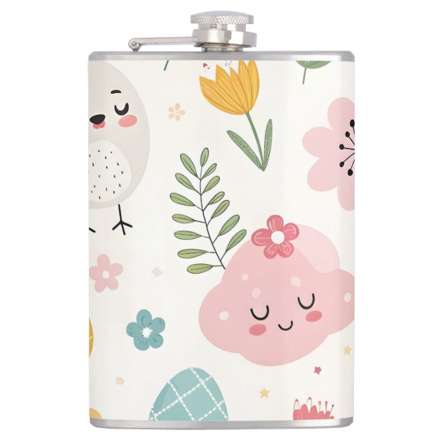 Easter Bunny Pattern Flask (Front)