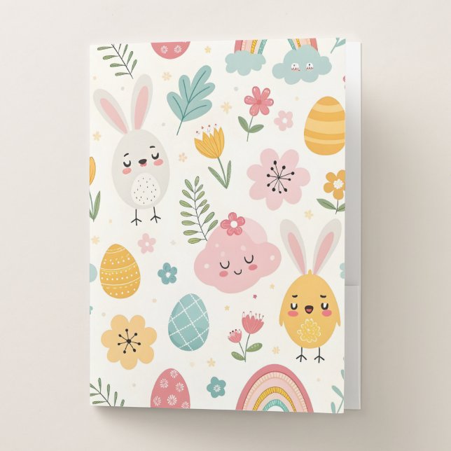 Easter Bunny Pattern Pocket Folder (Front)