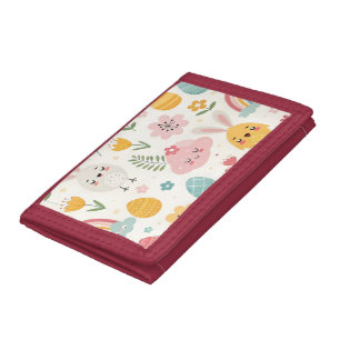 Easter Bunny Pattern Trifold Wallet