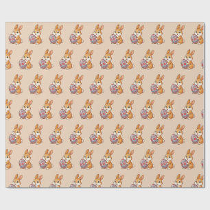 Easter Bunny Pattern Wrapping Paper   Glossy Art