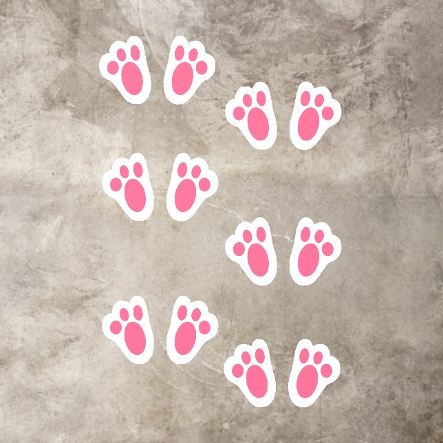 Easter Bunny Paw Print Floor Decorations Decals (Insitu)