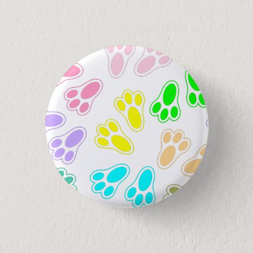 Easter Bunny Paw Print Pattern Button