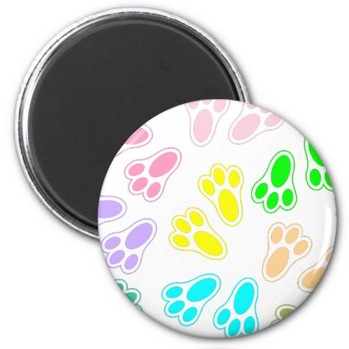 Easter Bunny Paw Print Pattern Magnet