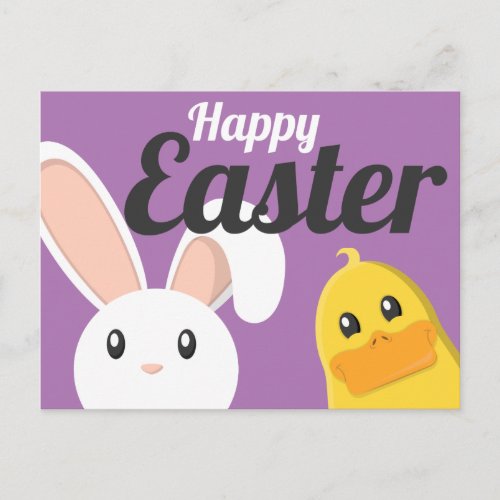 Easter Bunny peeping Holiday Postcard