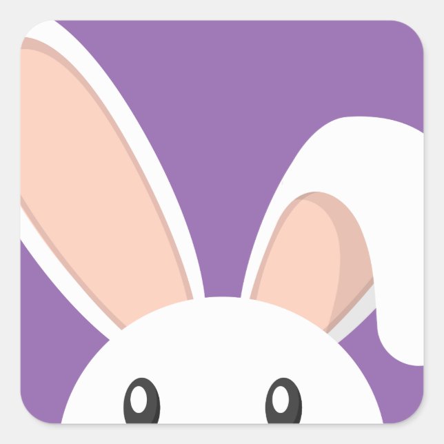 Easter Bunny peeping Square Sticker (Front)