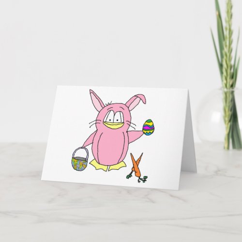 Easter Bunny Penguin Holiday Card