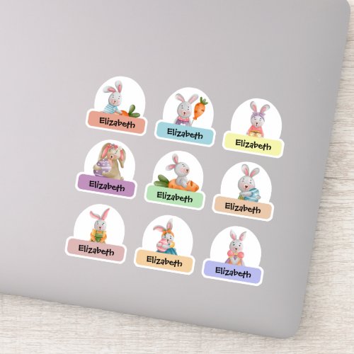 Easter Bunny Personalized Name Sticker Pack