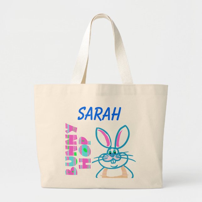 EASTER BUNNY PERSONALIZED TOTE BAG (Front)