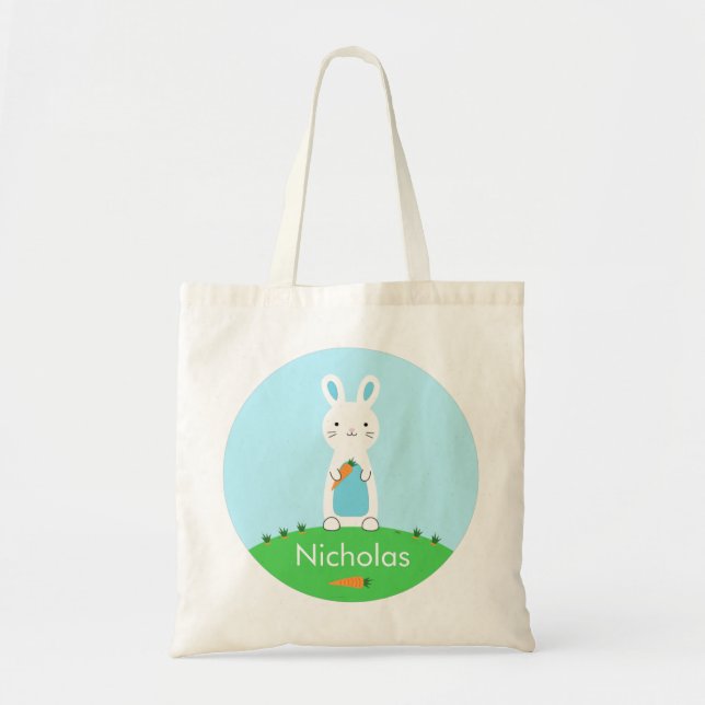 Easter Bunny Personalized Tote Bag (Front)