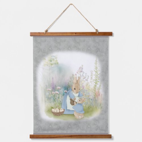  easter bunny peter with flowers hanging tapestry