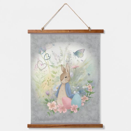  easter bunny peter with flowers hanging tapestry