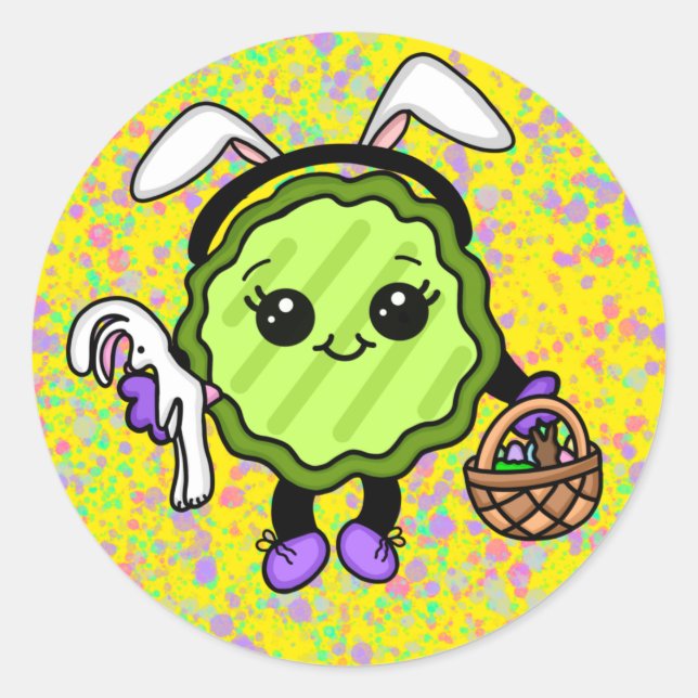Easter Bunny Pickle | Holiday Pickle   Classic Round Sticker (Front)