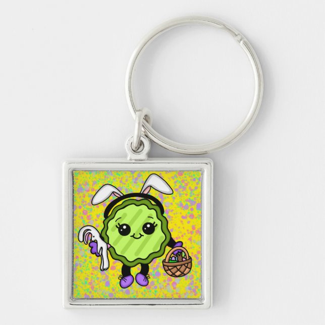 Easter Bunny Pickle | Holiday Pickle   Keychain (Front)