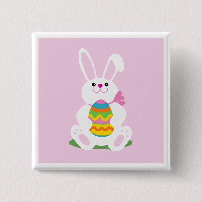 Easter Bunny Pinback Button (Front)