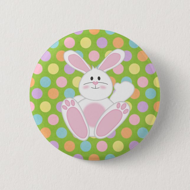Easter Bunny Pinback Button (Front)
