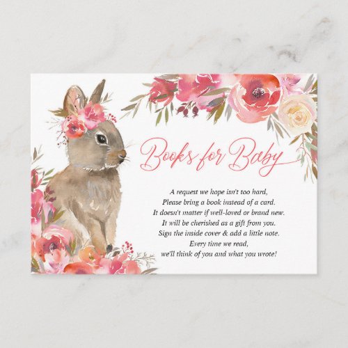 Easter bunny pink coral floral books for baby encl enclosure card