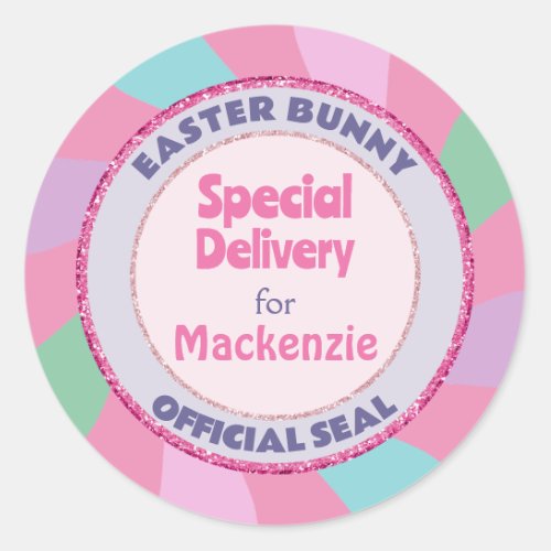 Easter Bunny Pink Glitter Official Seal