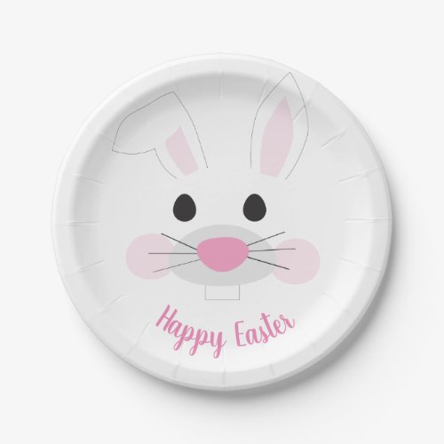 Easter Bunny Plates  Pink and White