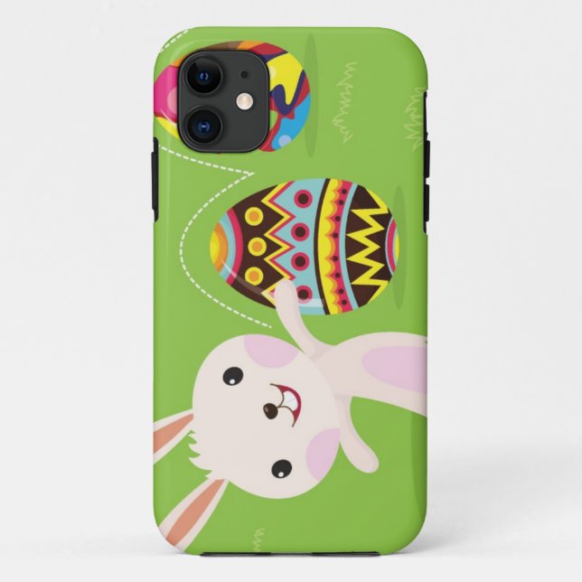 Easter bunny playful with painted eggs Case-Mate iPhone case (Back)