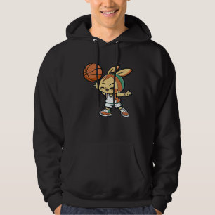 Easter Bunny Playing Basketball Basketball Easter Hoodie
