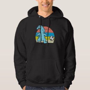 Easter Bunny Playing Soccer Retro Football Boys Gi Hoodie