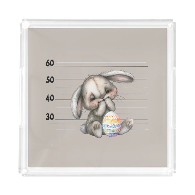 Easter Bunny Police Lineup Acrylic Tray (Front)