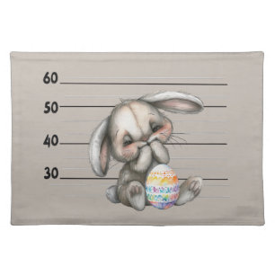 Easter Bunny Police Lineup Cloth Placemat