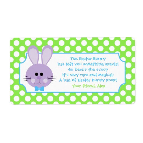 Easter Bunny Poop Party Favor Sticker
