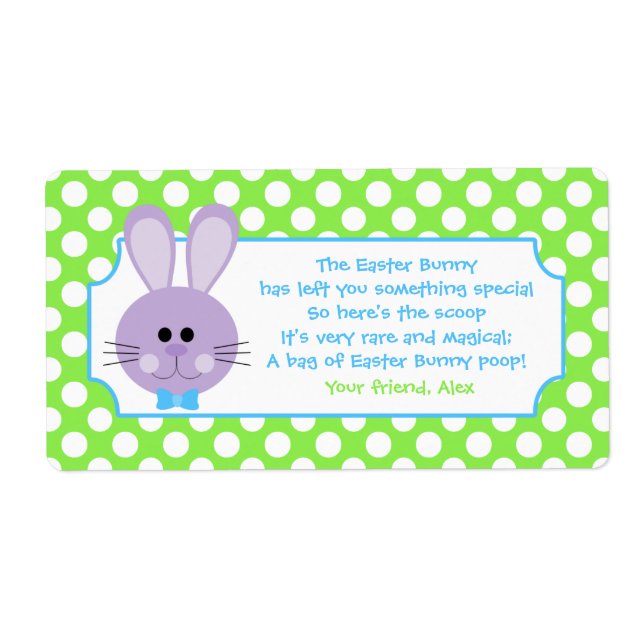 Easter Bunny Poop Party Favor Sticker (Front)