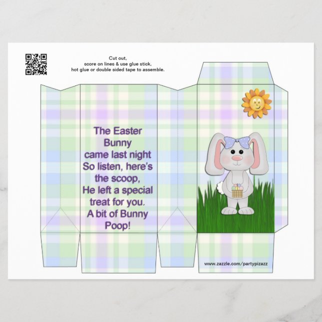 Easter Bunny POOP Pinch box Party Favors FUNNY Flyer (Front)