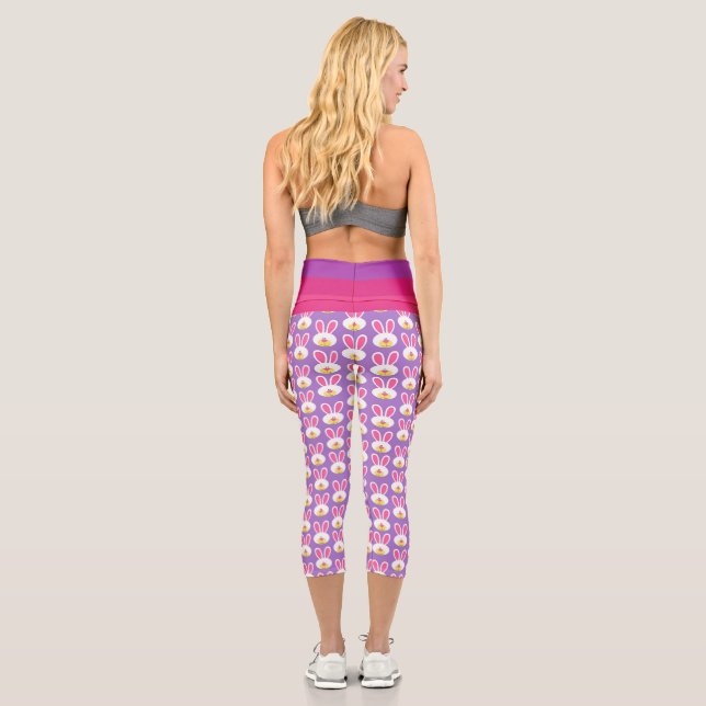 Easter Bunny Pop Fashion Capris Leggings (Back)