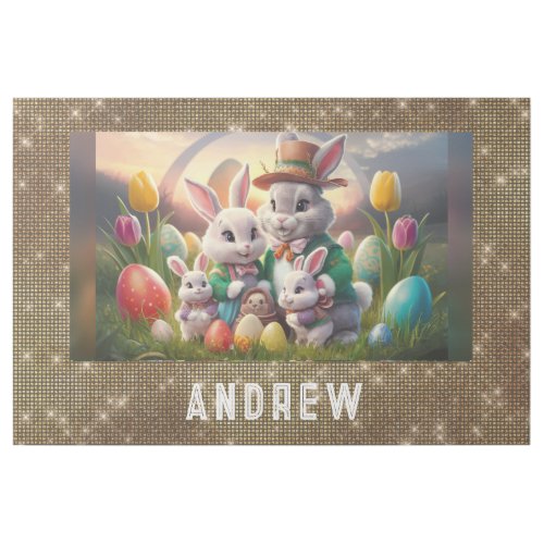  Easter Bunny Portrait TV1 Personalize Family Gallery Wrap